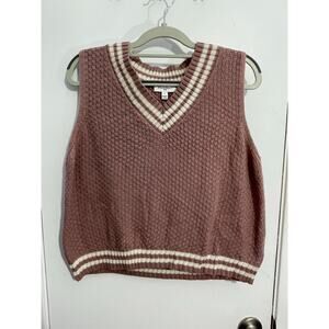 Freshman 1996 Sweater Vest XL Pink Cable Knit Y2K Clueless Preppy Legally Blonde